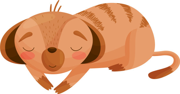 卡通地鼠趴在肚子上睡觉图片下载