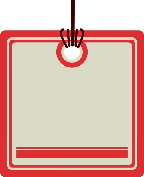 颜色价格标签与方形形状和轮廓图片下载