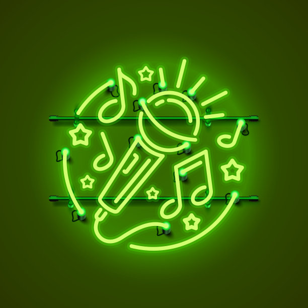 霓虹牌音乐卡拉ok横幅图片下载