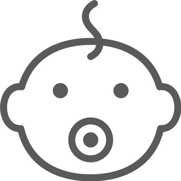 婴儿头部与假线图标图片下载