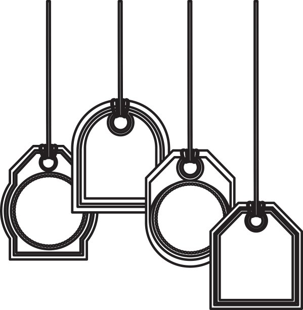 单色剪影价格标签与几个图片下载