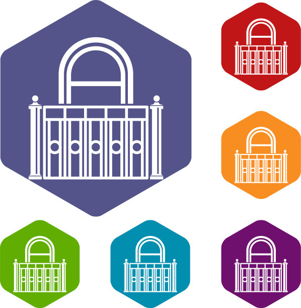 建筑阳台图标简约风格图片下载