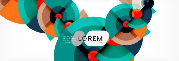 圆形几何构图抽象背景图片下载