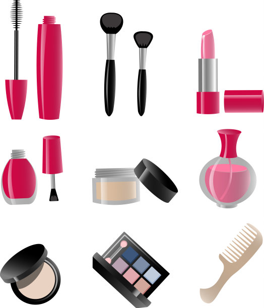 集化妆品五彩缤纷图片下载