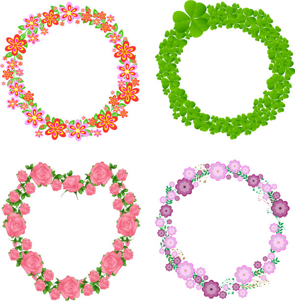 四个花圈风格图片下载