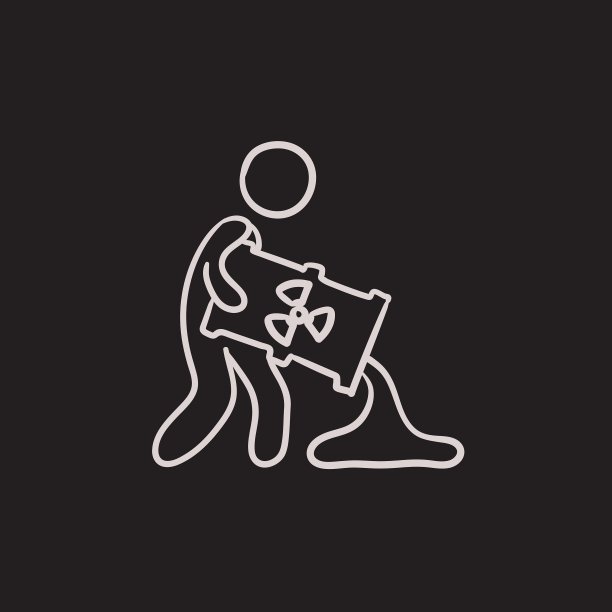 手持油桶的男子素描图标图片下载