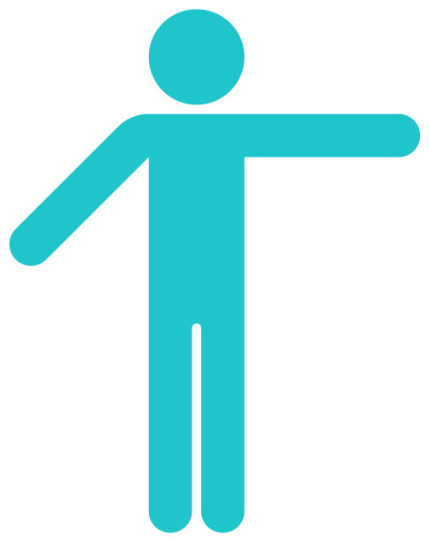 男子举手示意运动图标图片下载