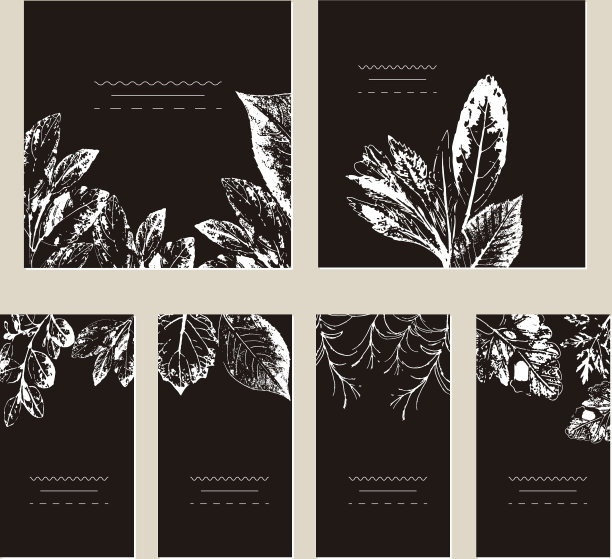 套卡与树叶婚礼装饰的概念图片下载