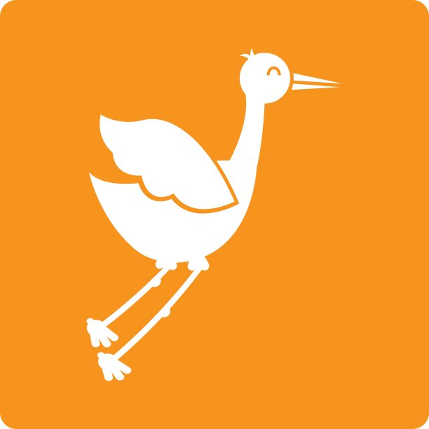 可爱的小鸟剪影孤立图标图片下载