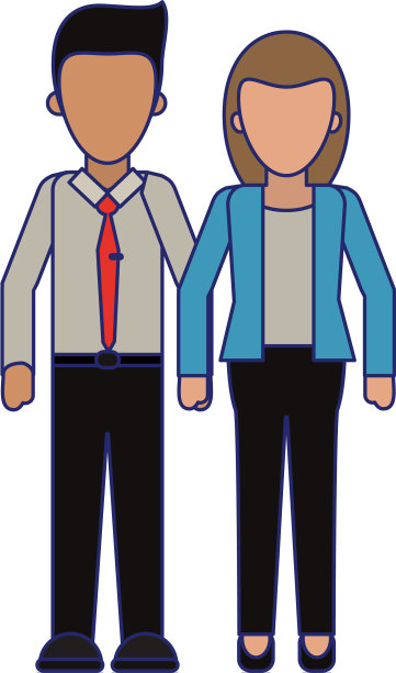 商业上的一对蓝线夫妇没有脸图片下载