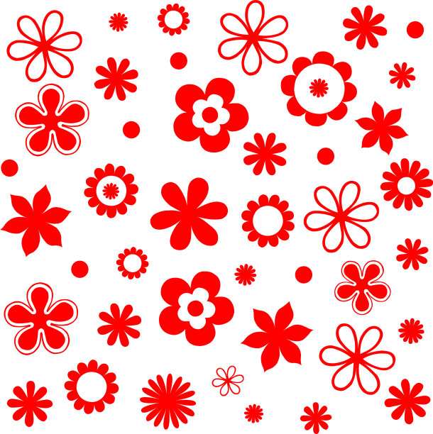 图案可爱的复古花卉节日贺卡图片下载