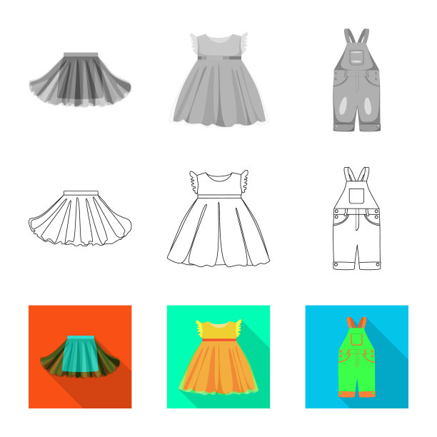 设计时尚和服装图标集图片下载