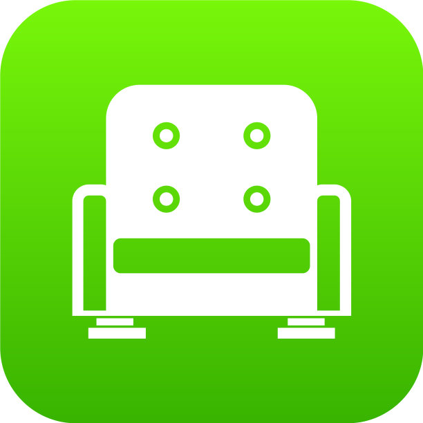 扶手椅图标数字绿色图片下载