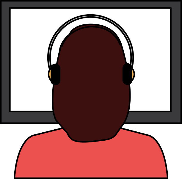 呼叫中心的女人戴着耳机和显示器图片下载