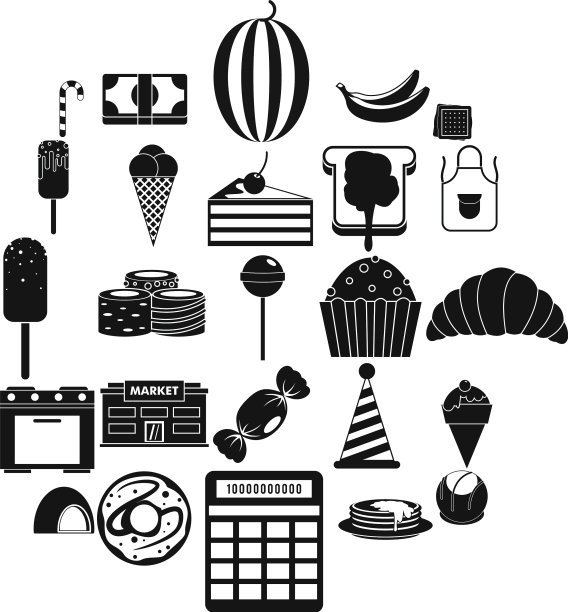 糖果图标设置简单的风格图片下载