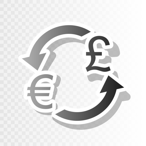 欧元和英镑货币兑换标志图片下载