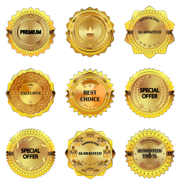 白色上的复古金属设计元素图片下载