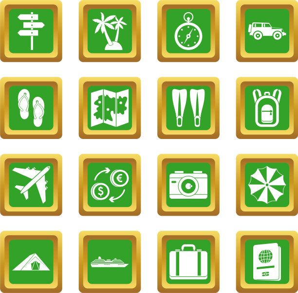 旅行图标设置为绿色图片下载