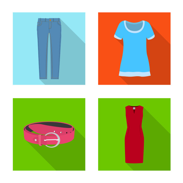 设计女装和服装的标志集图片下载