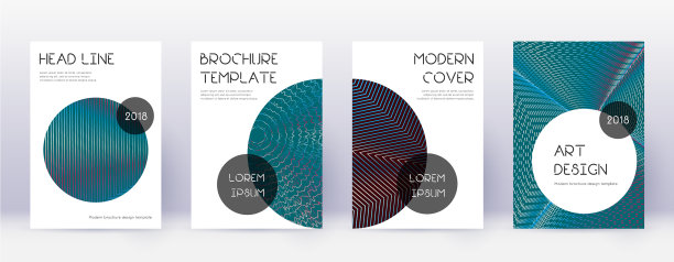 时尚的宣传册设计模板设置红色摘要图片下载