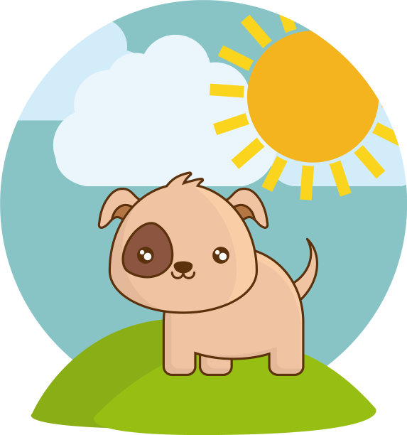 可爱的狗动物在景观自然图片下载