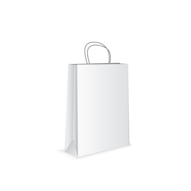 白色纸袋孤立在白色背景图片下载