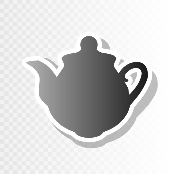 茶商在新年上画上黑色的图标图片下载