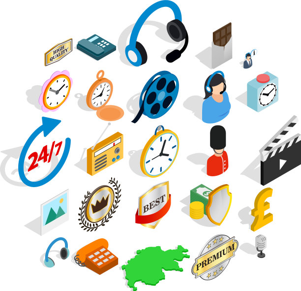 24小时图标设置等距样式图片下载