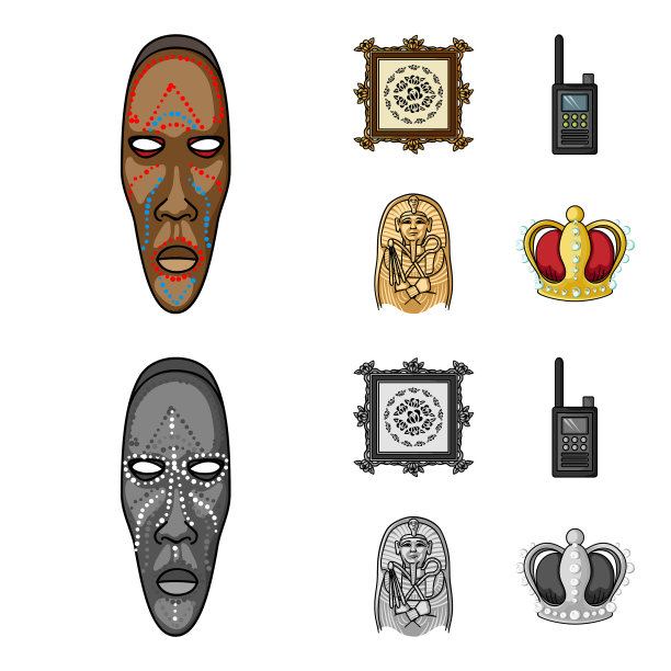 在石棺上画上法老的步话机图片下载