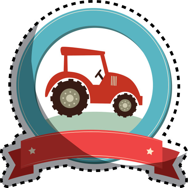 拖拉机农场孤立图标图片下载