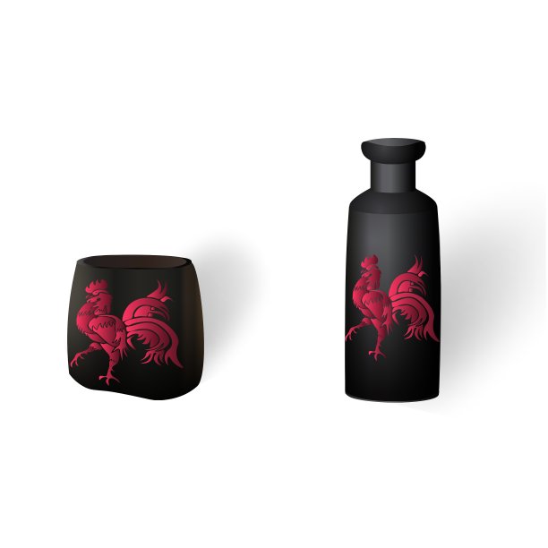 花花瓶插花与公鸡的图片图片下载