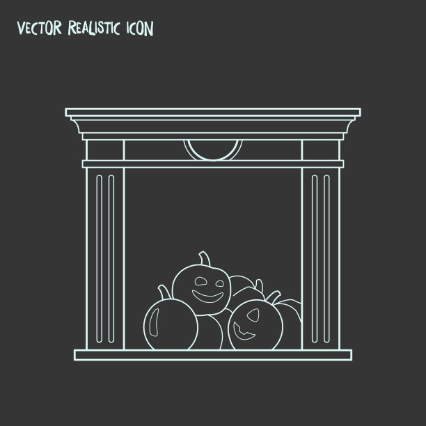 壁炉图标线元素图片下载