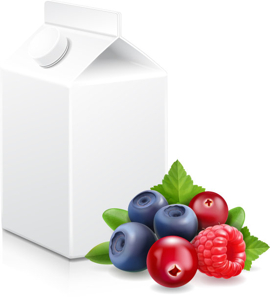 林果酸奶包混合浆果和包装图片下载