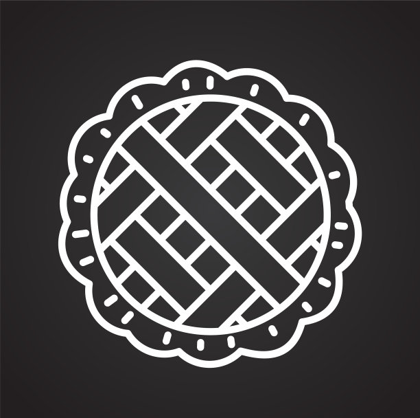 饼状轮廓图标上的黑色背景图形图片下载