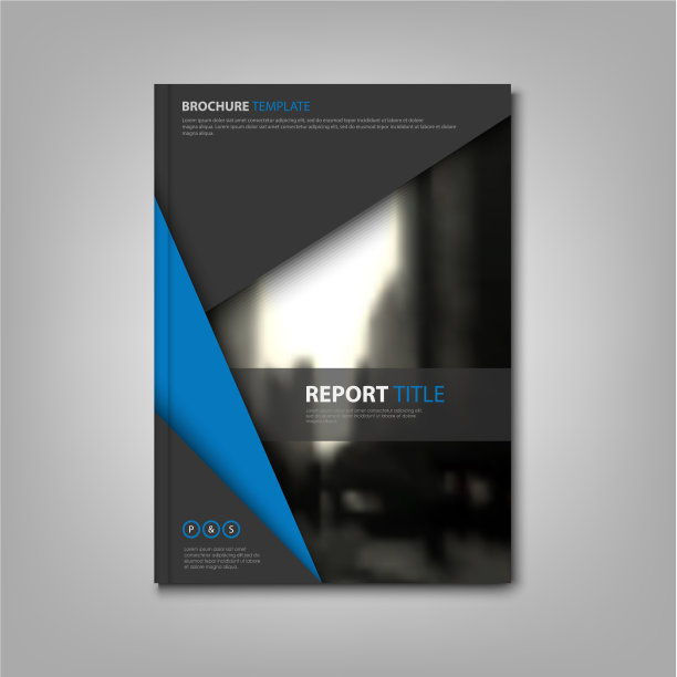 带有抽象三角形的小册子、书或传单图片下载