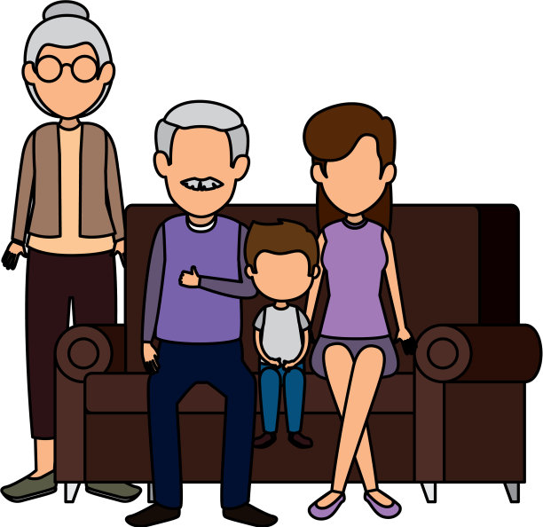 家庭成员在沙发人物图片下载