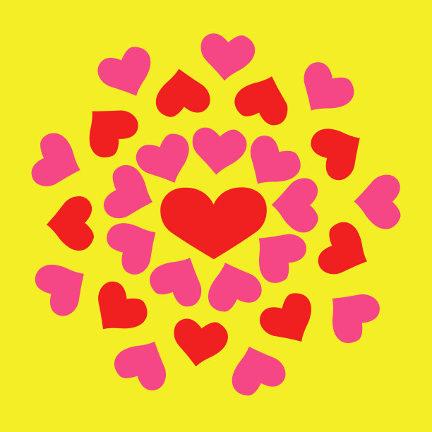 不同颜色的心形情人节礼物图片下载