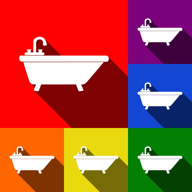 浴缸标志图标集图片下载