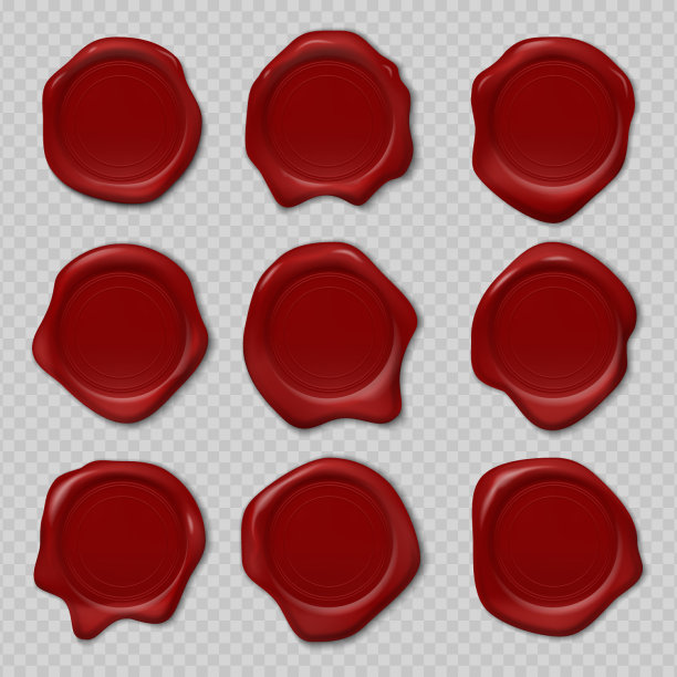 蜡封橡胶证书印章逼真的红色图片下载