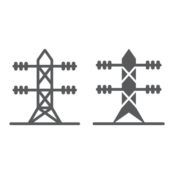 高压线和能量线和字形图标图片下载