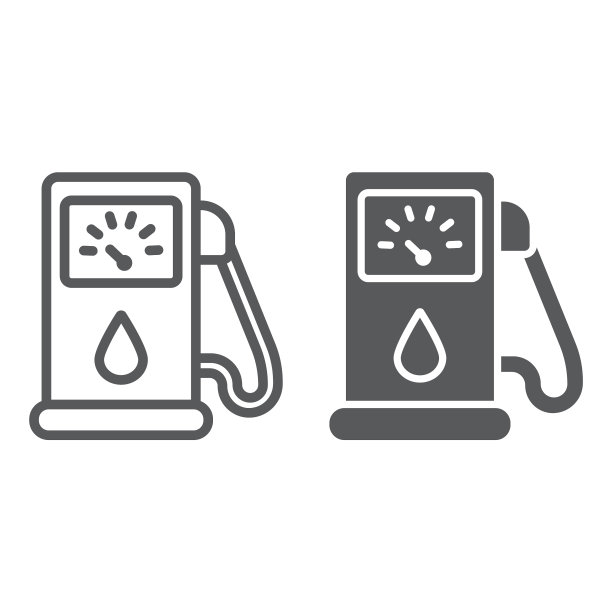 汽油管线和标志图标，燃料和汽油图片下载