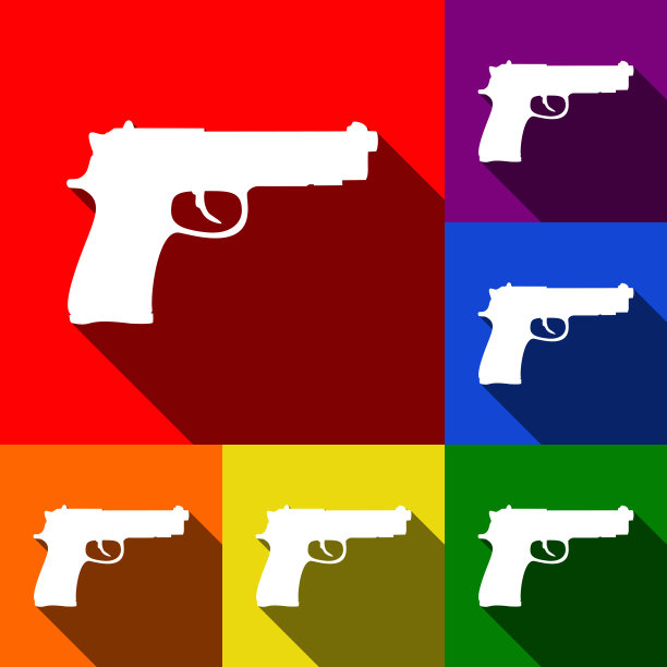 枪的标志与图标集图片下载