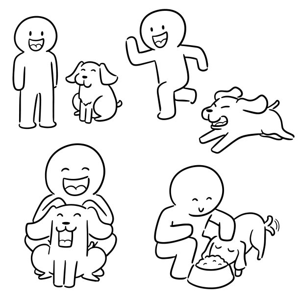 人与狗的组合图片下载