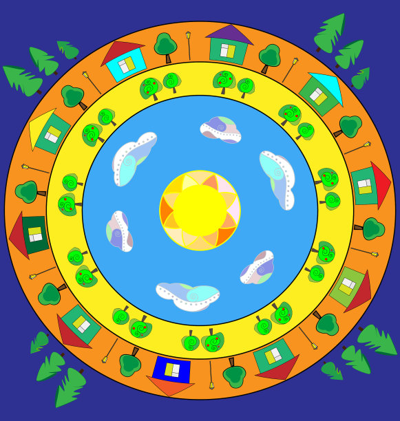 抽象的彩色世界形象在环上图片下载