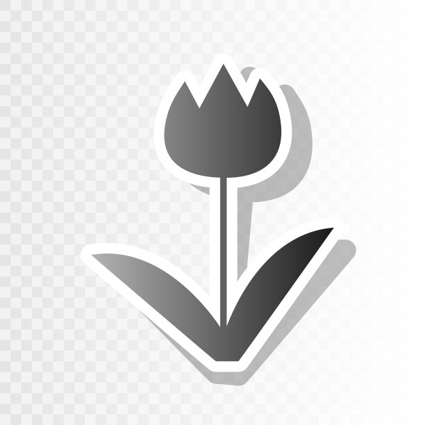 郁金香标志新年上的黑色图标图片下载