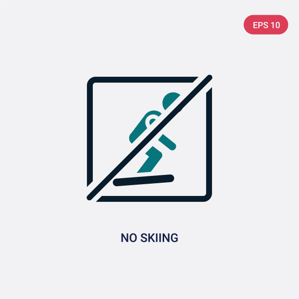 两种颜色没有滑雪图标从地图和旗帜图片下载