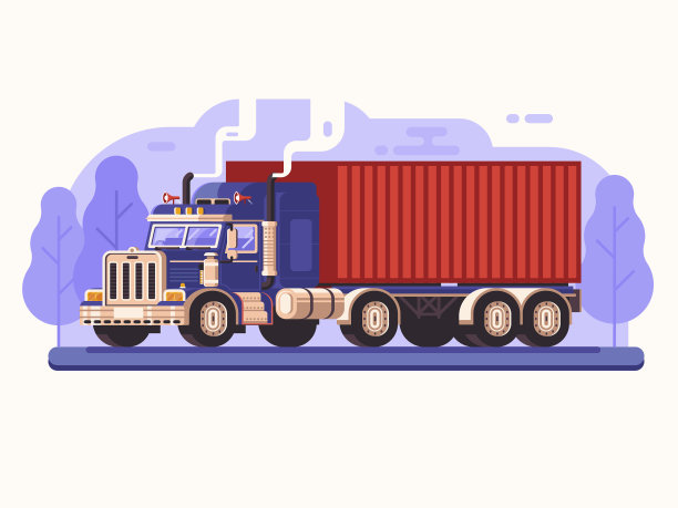 在路上运送货物的卡车图片下载