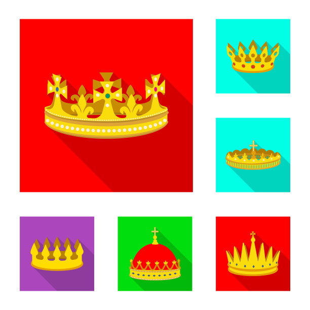 设计中世纪和贵族象征集图片下载