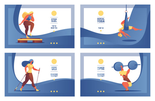 横幅或登陆页横幅与运动女孩图片下载