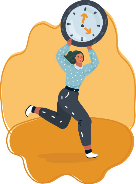 带着时钟跑的小女人图片下载